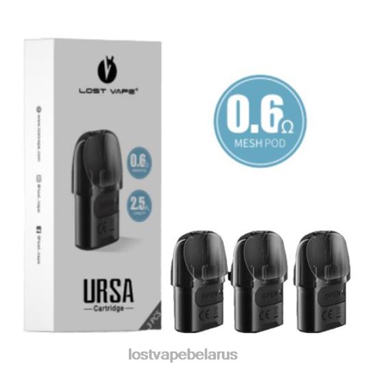 Lost Vape URSA сменные капсулы | 2,5 мл (3 упаковки) черный 0,6 Ом 4XNRV6 Lost Vape Review Belarus